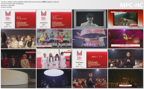 [TV-Variety] MUSIC AWARDS JAPAN – MUSIC AWARDS JAPAN 2026 Grand Ceremony (2026.06.13)