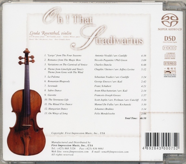 Linda Rosenthal ‎- Oh! That Stradivarius [FIM SACD 031] SACD ISO