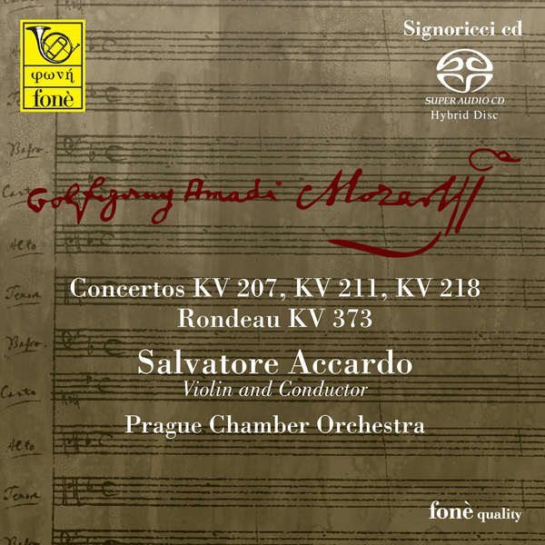 Mozart: Concertos KV 207, 211, 218 - Salvatore Accardo, Prague Chamber Orchestra (2011) [HDTracks FLAC 24bit/88,2kHz]