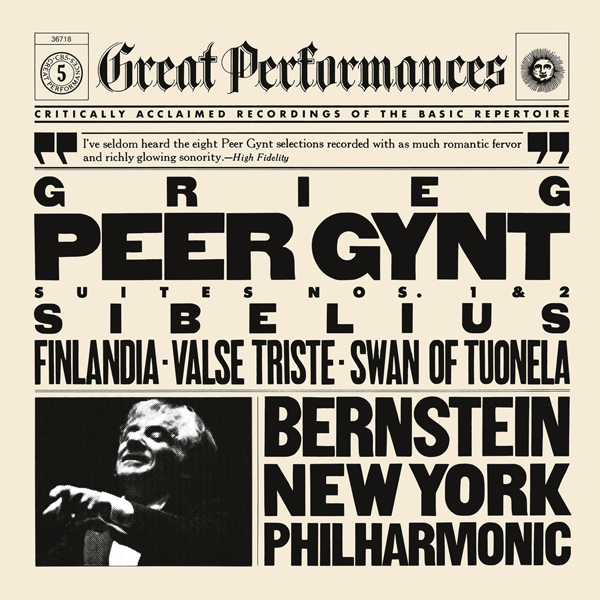 Edvard Grieg: Peer Gynt Suite No. 1 & No. 2 ; Jean Sibelius: Finlandia, Valse Triste & The Swan of Tuonela - New York Philharmonic, Leonard Bernstein (1981/2015) [Qobuz FLAC 24bit/44,1kHz]